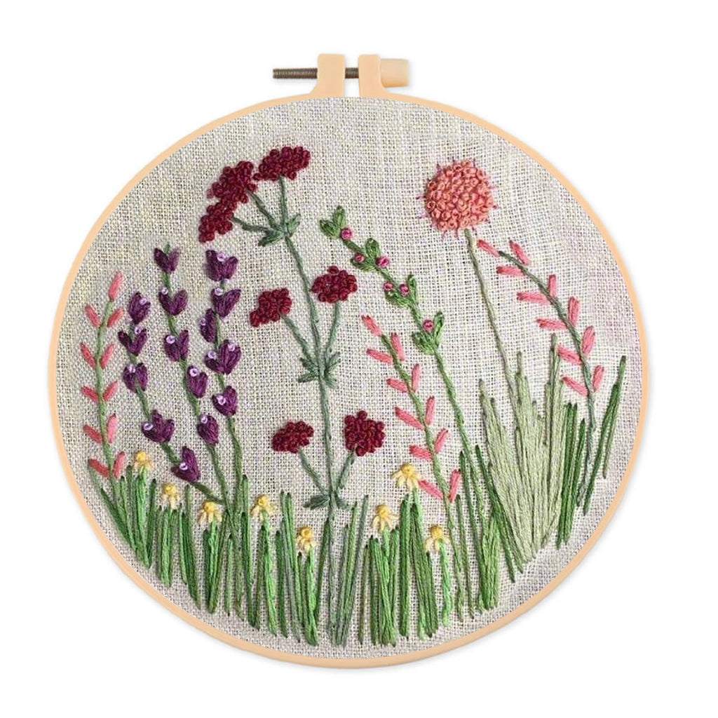Rubbyoo Embroidery Kit- Flower Branches  Pattern | Embroidery Kit For Beginner,Modern Embroidery,Cross Stitch - 20*20cm - image 0