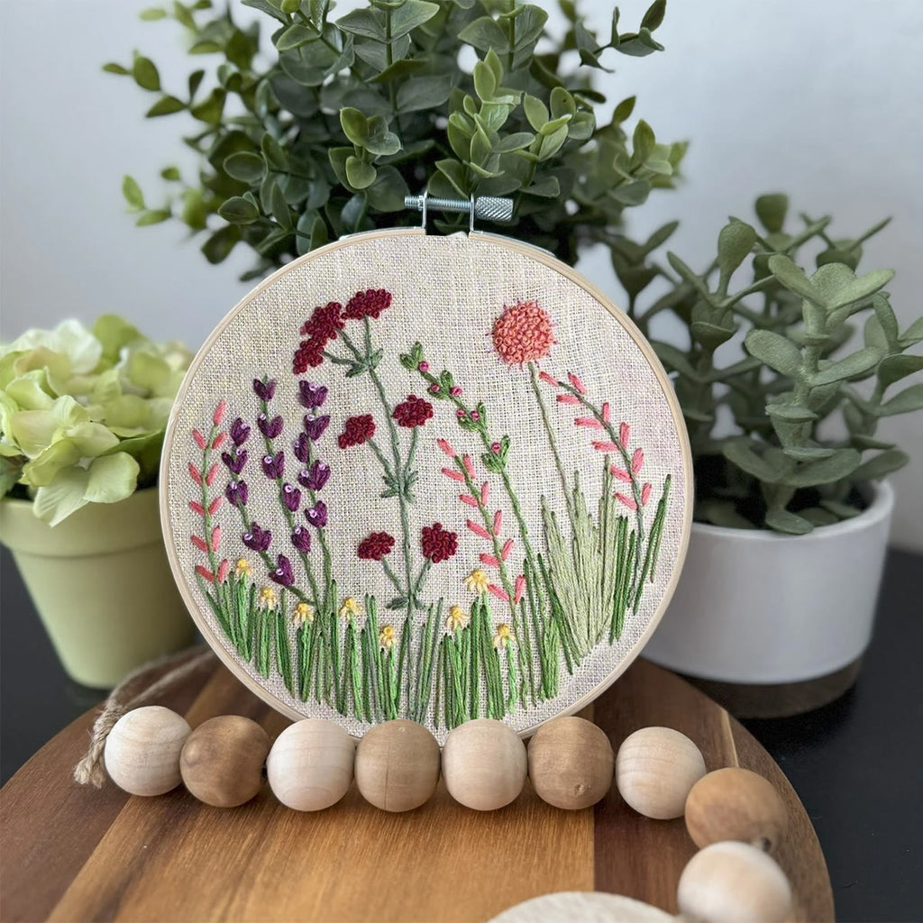 Rubbyoo Embroidery Kit- Flower Branches  Pattern | Embroidery Kit For Beginner,Modern Embroidery,Cross Stitch - image 2