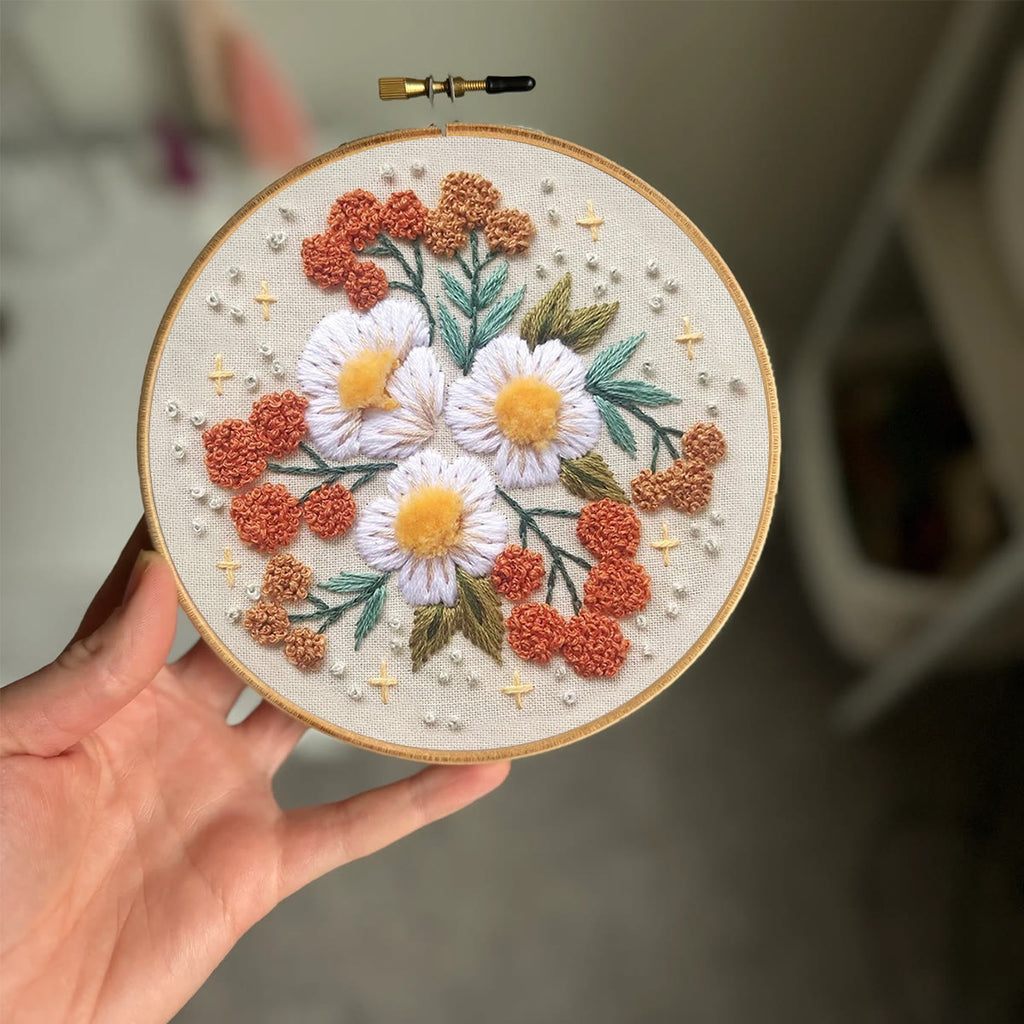 Rubbyoo Embroidery Kit- Modern 3D Floral  | Diy Craft Kits,Hand Stitch,For Craft Lover - image 1