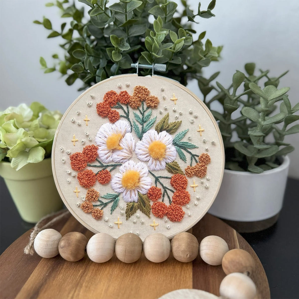 Rubbyoo Embroidery Kit- Modern 3D Floral  | Diy Craft Kits,Hand Stitch,For Craft Lover - image 2