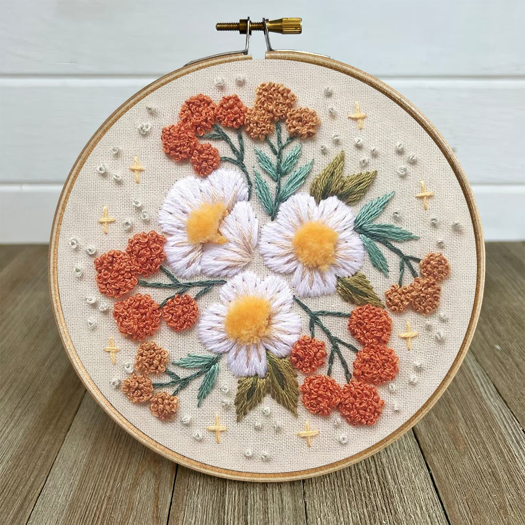 Rubbyoo Embroidery Kit- Modern 3D Floral  | Diy Craft Kits,Hand Stitch,For Craft Lover - image 4