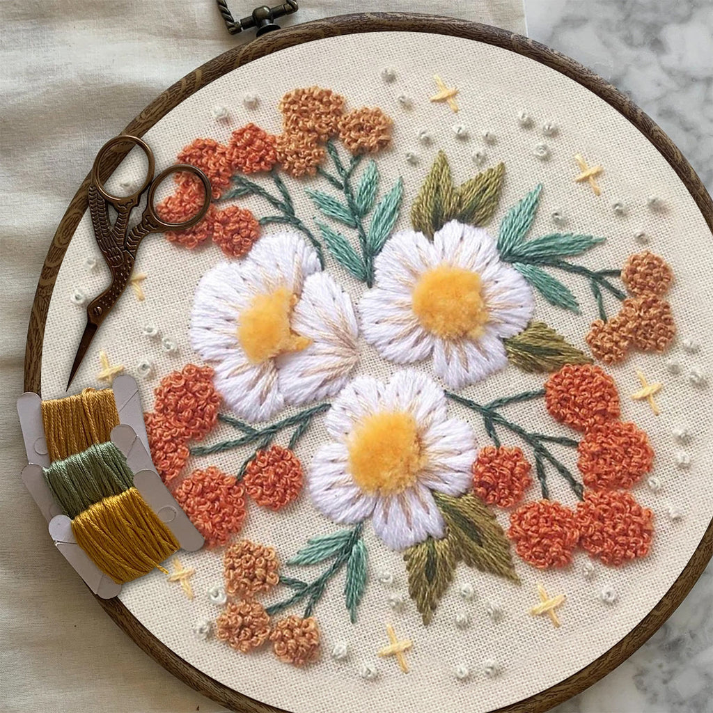 Rubbyoo Embroidery Kit- Modern 3D Floral  | Diy Craft Kits,Hand Stitch,For Craft Lover - image 6
