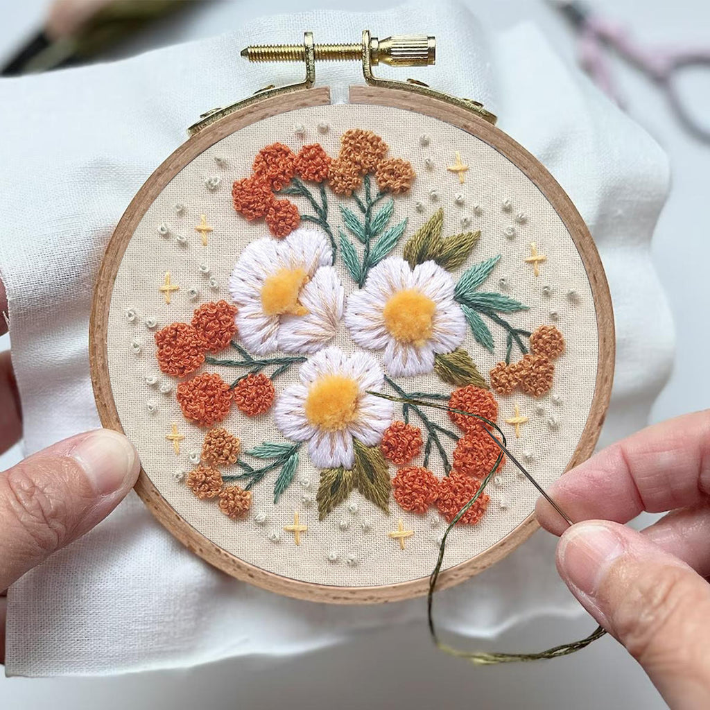 Rubbyoo Embroidery Kit- Modern 3D Floral  | Diy Craft Kits,Hand Stitch,For Craft Lover - image 3