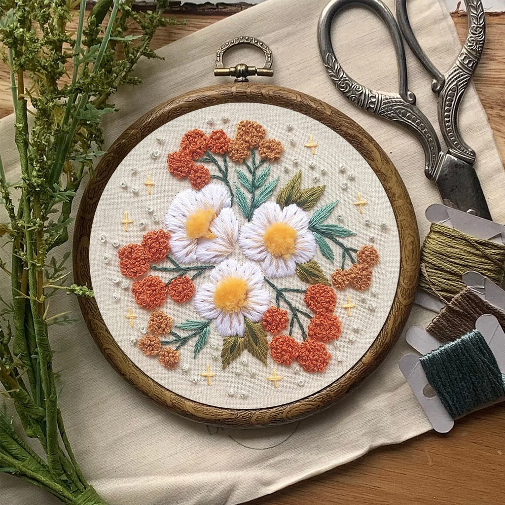 Rubbyoo Embroidery Kit- Modern 3D Floral  | Diy Craft Kits,Hand Stitch,For Craft Lover - image 7