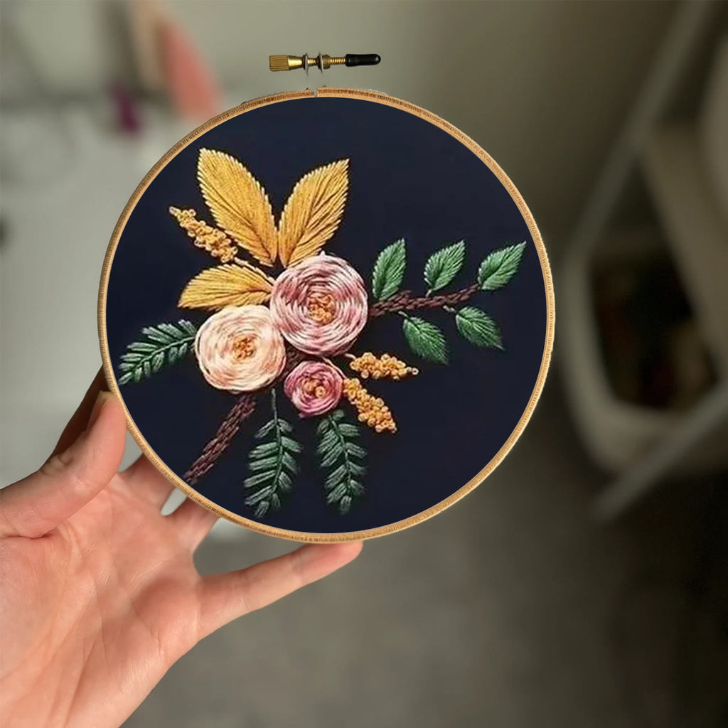 Rubbyoo Embroidery Kit- Flowers And Branches  | Diy Craft Kits,Hand Stitch,For Craft Lover - image 1