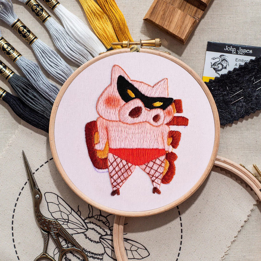 Rubbyoo Embroidery Kit- Funny Pig| Diy Kit For Starter  Hand Stitch - image 8