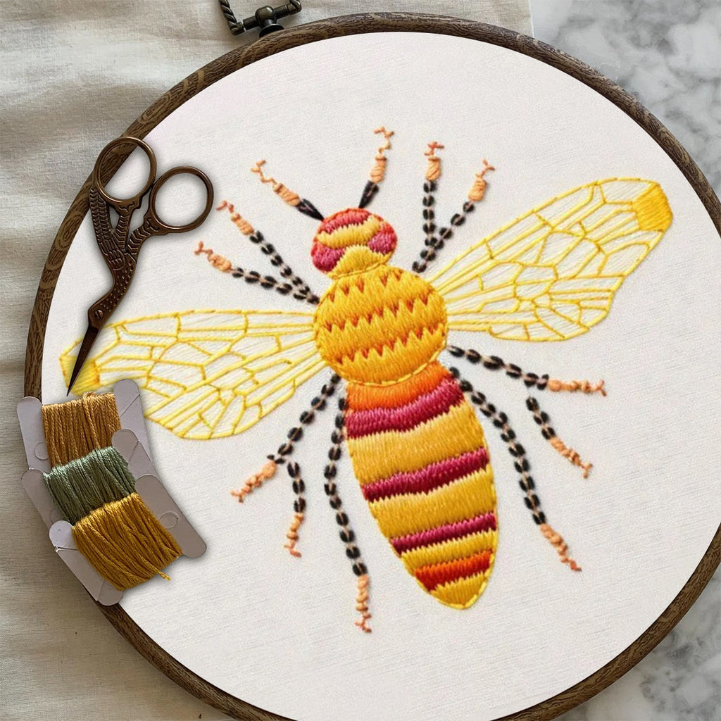 Rubbyoo Embroidery Kit- Yellow Bee | Diy Craft Kits  For Beginners - image 6