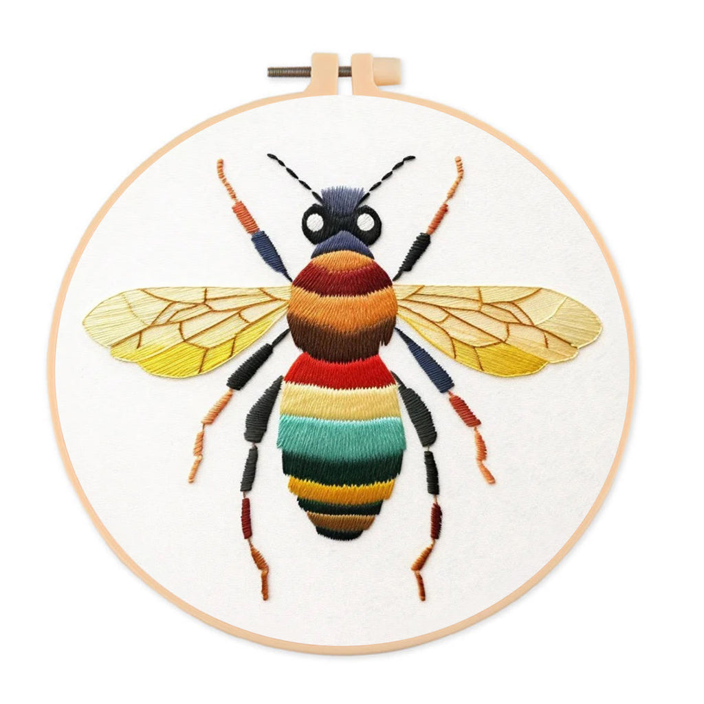Rubbyoo Embroidery Kit- Colorful Bee | Diy Craft Kits  For Beginners - image 0