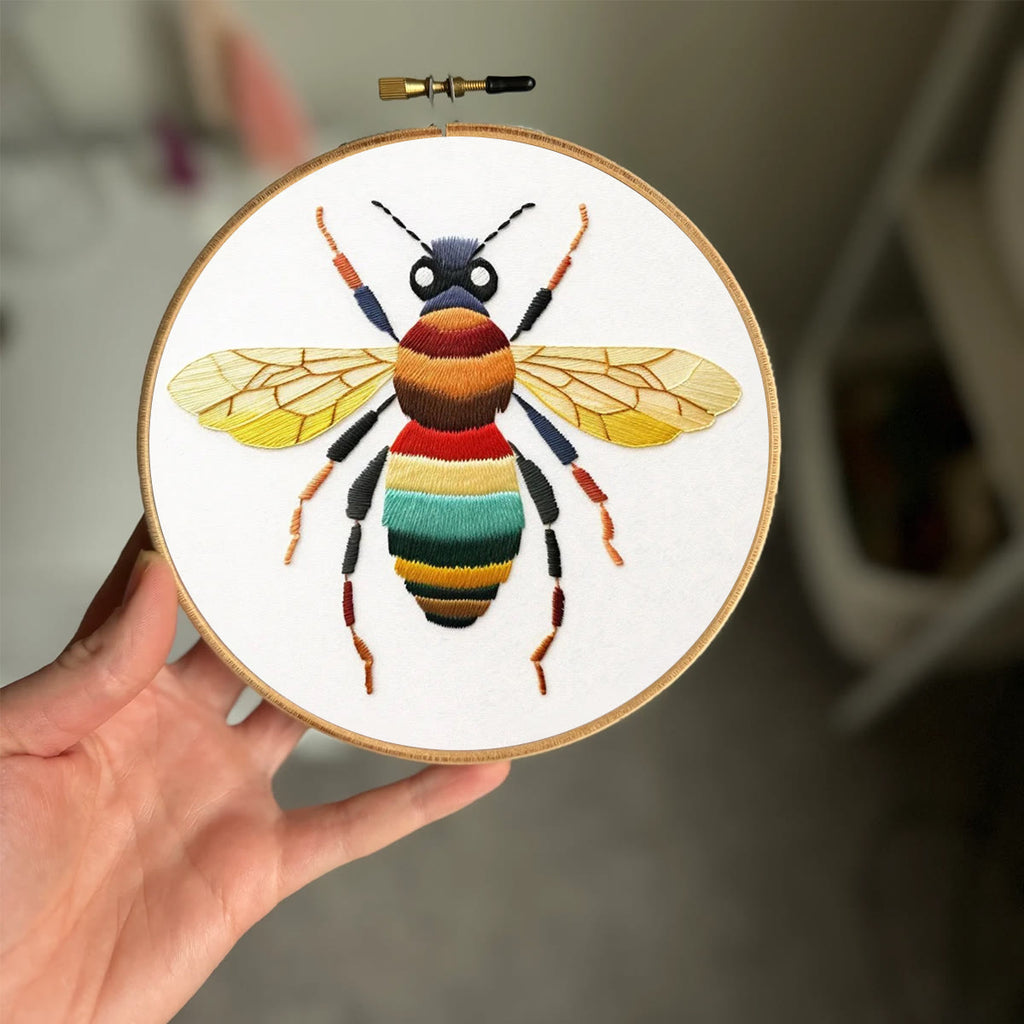 Rubbyoo Embroidery Kit- Colorful Bee | Diy Craft Kits  For Beginners - image 1