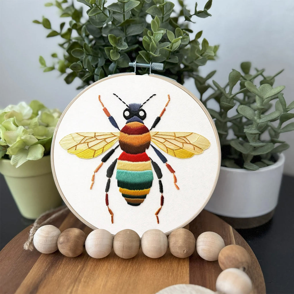 Rubbyoo Embroidery Kit- Colorful Bee | Diy Craft Kits  For Beginners - image 3