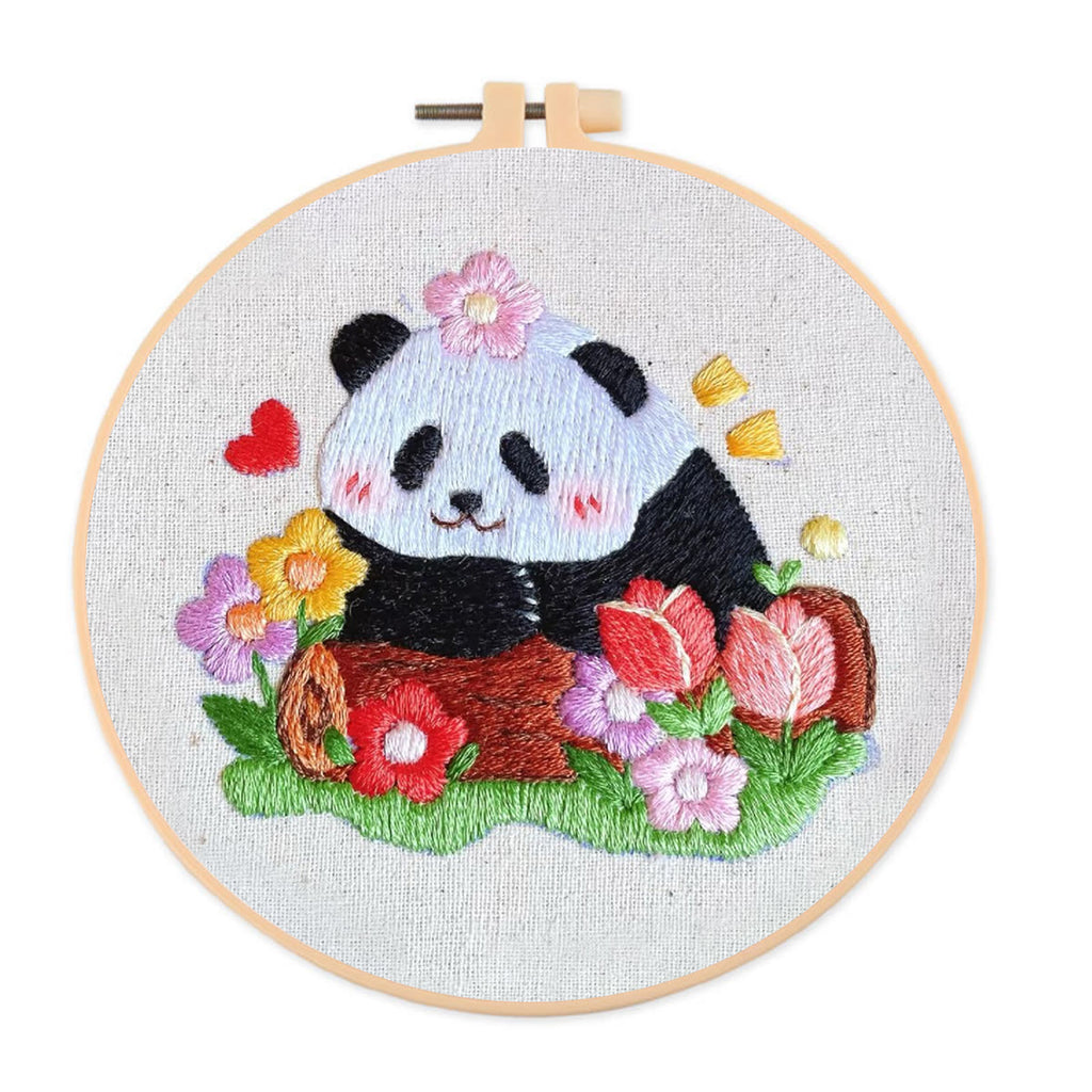 Rubbyoo Embroidery Kit- Cute Panda | Diy Kit For Starter  Hand Stitch - image 0