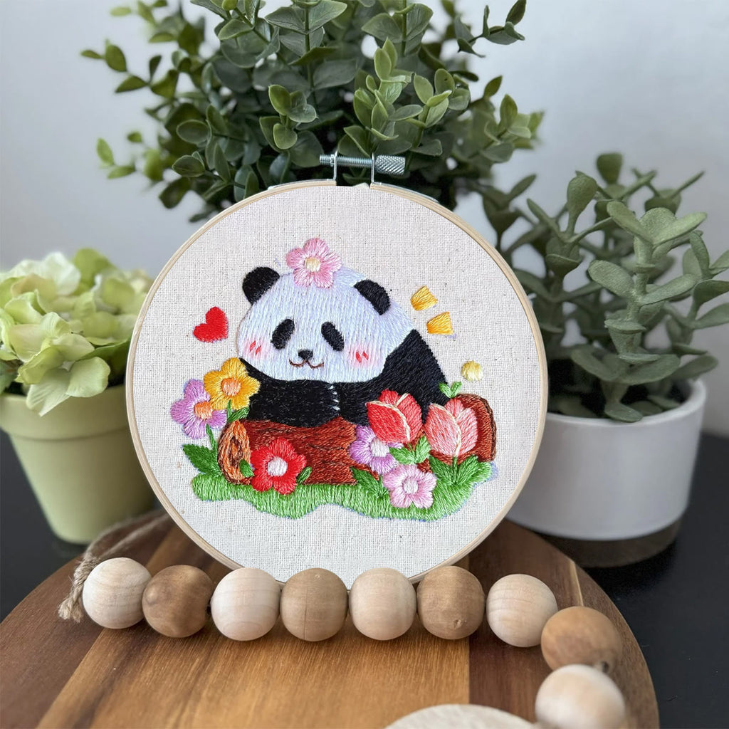 Rubbyoo Embroidery Kit- Cute Panda | Diy Kit For Starter  Hand Stitch - image 2