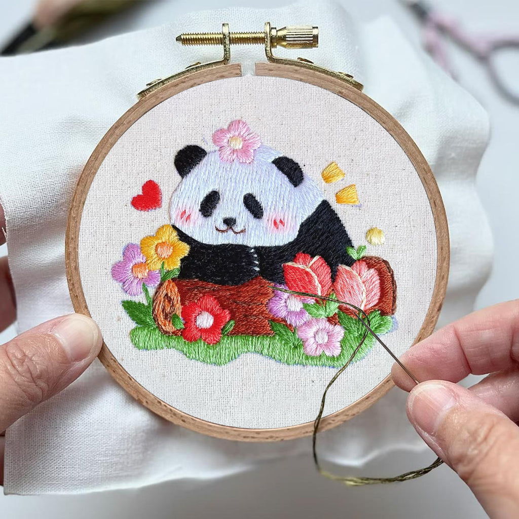 Rubbyoo Embroidery Kit- Cute Panda | Diy Kit For Starter  Hand Stitch - image 3