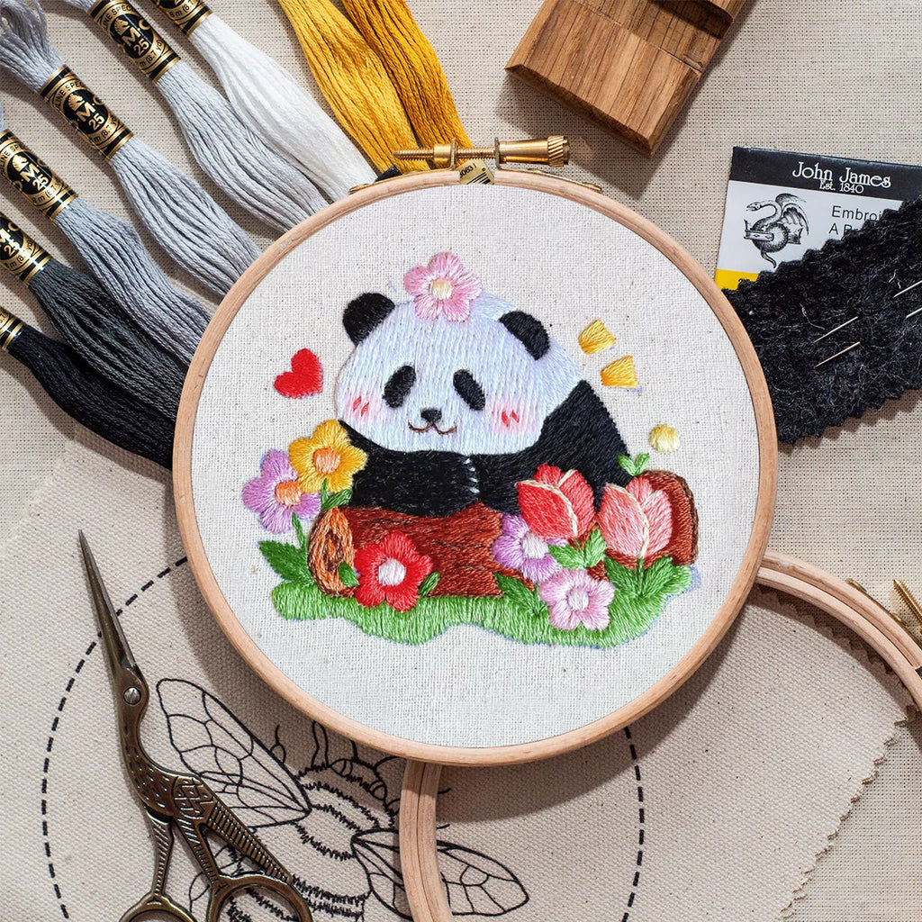 Rubbyoo Embroidery Kit- Cute Panda | Diy Kit For Starter  Hand Stitch - image 8