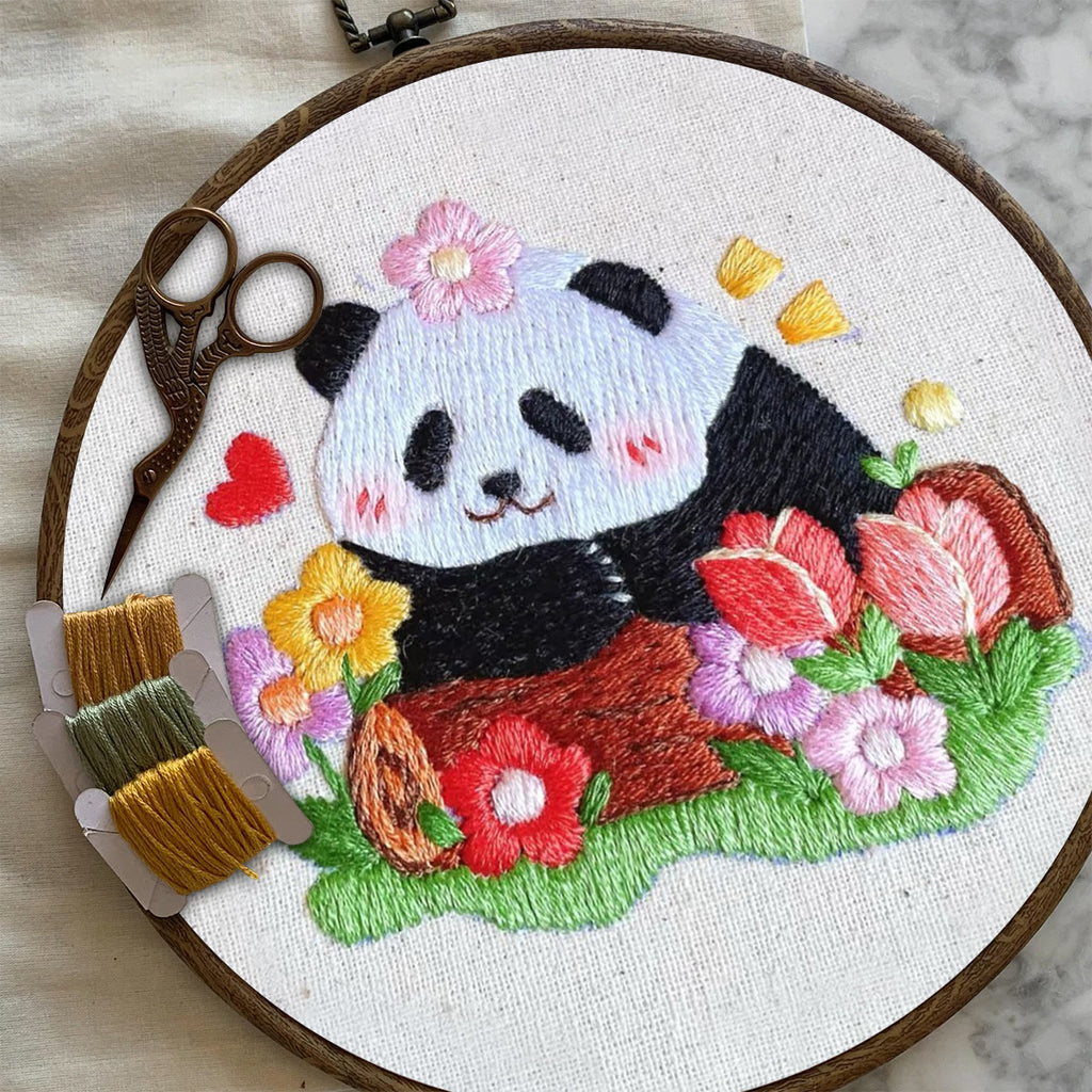 Rubbyoo Embroidery Kit- Cute Panda | Diy Kit For Starter  Hand Stitch - image 6