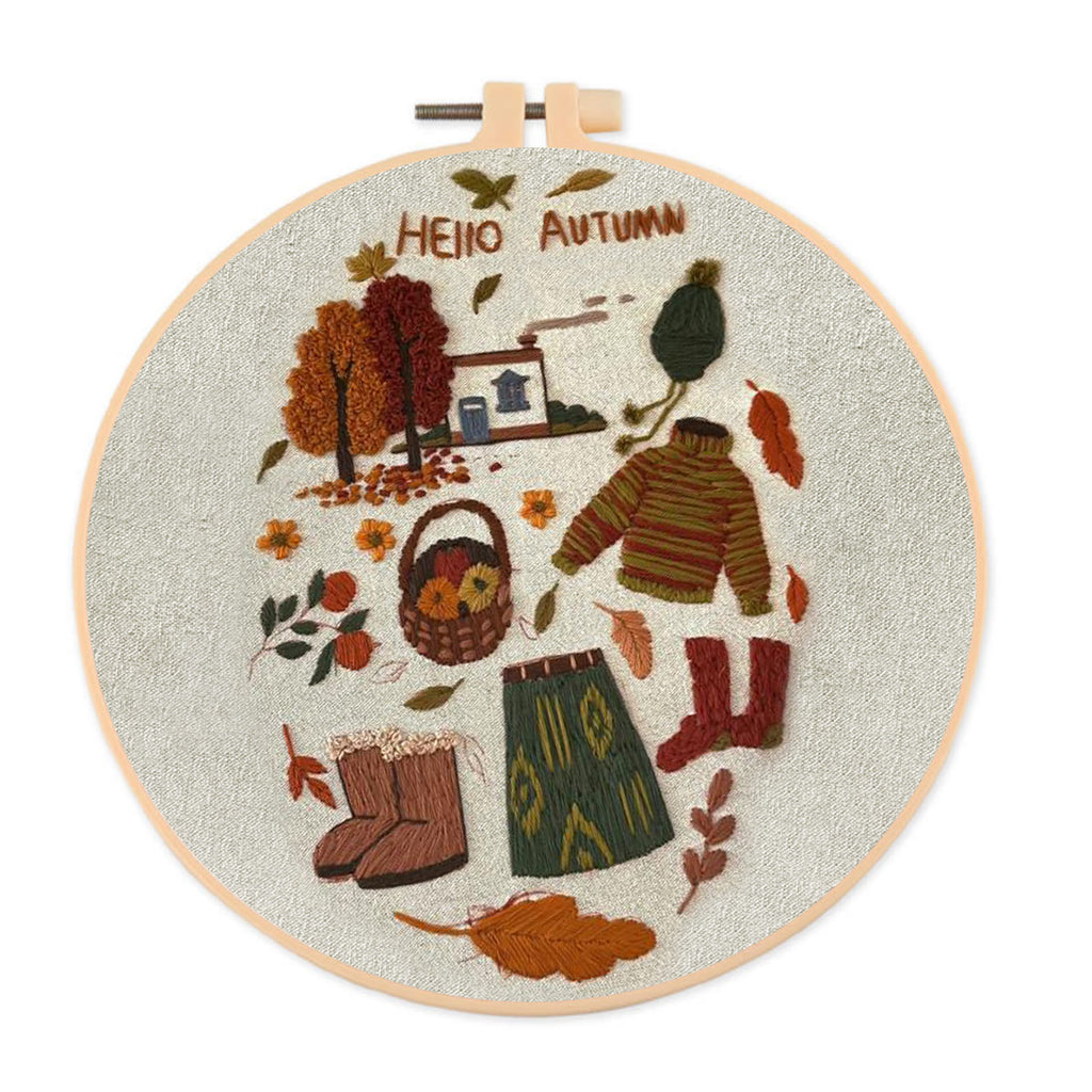 Rubbyoo Embroidery Kit- Hello Autumn | Diy Kit For Beginners  Cozy Crafts - image 0