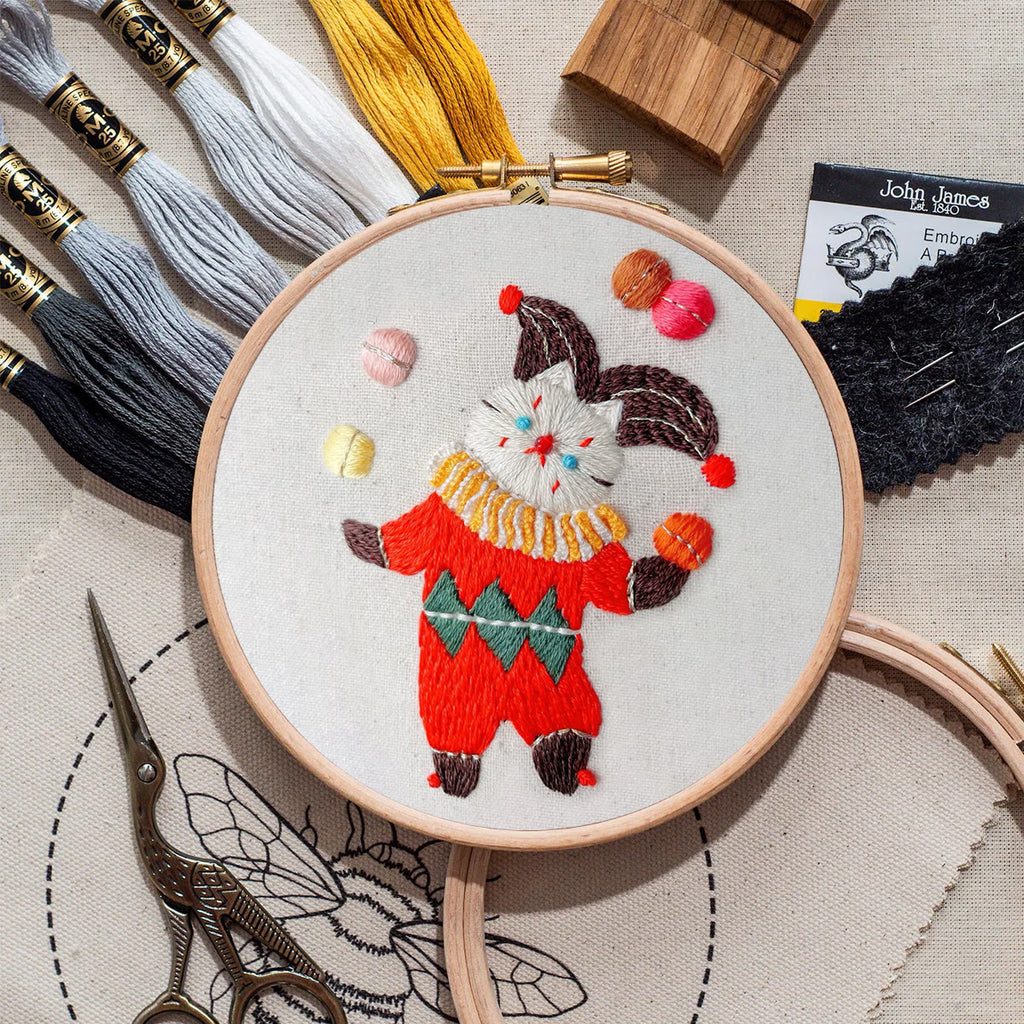 Rubbyoo Embroidery Kit- Circus White Cat| Diy Kit For Starter  Hand Stitch - image 8