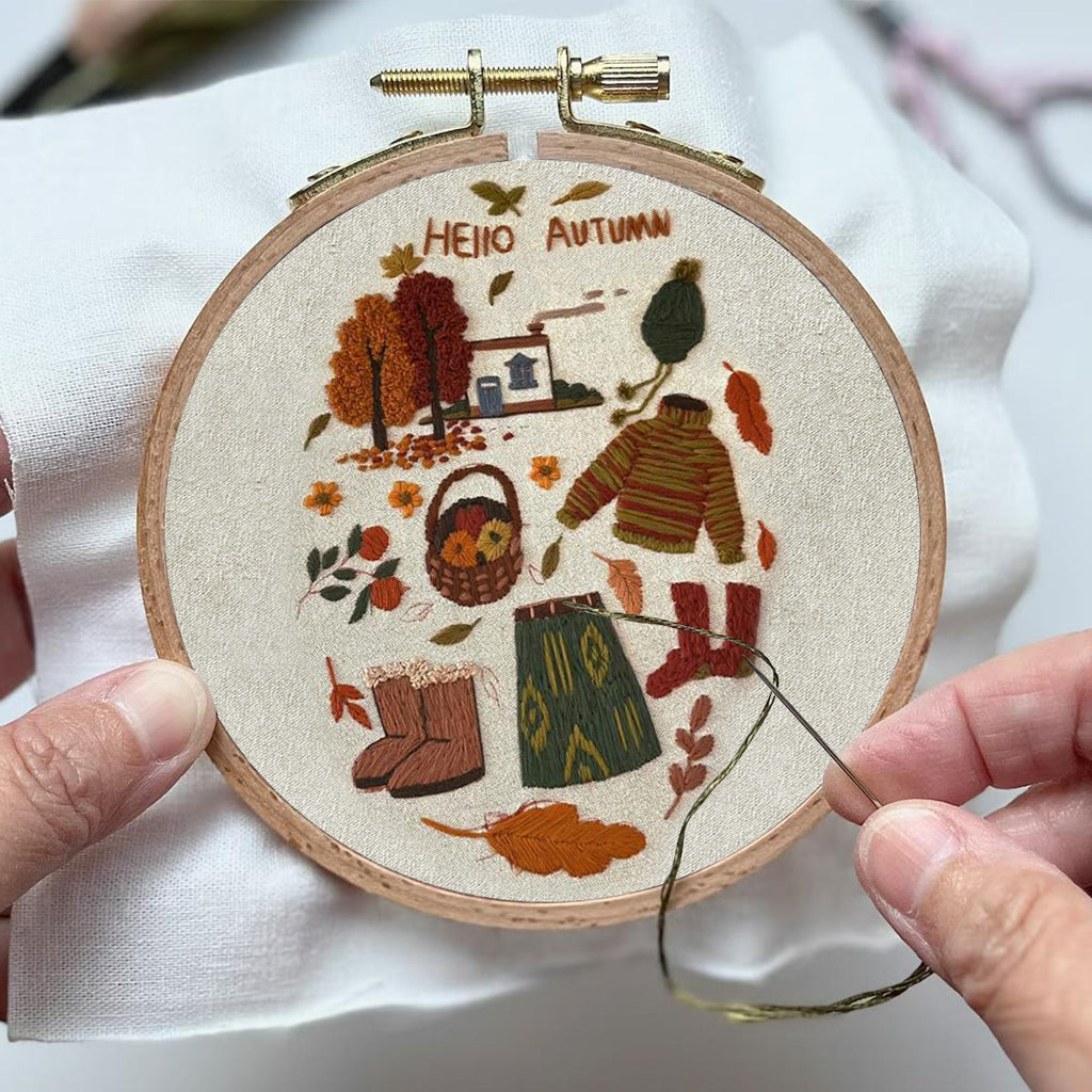 Rubbyoo Embroidery Kit- Hello Autumn | Diy Kit For Beginners  Cozy Crafts - image 3
