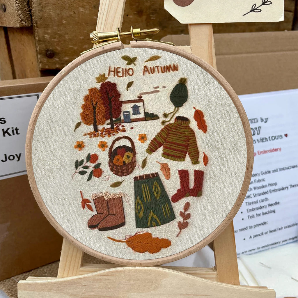 Rubbyoo Embroidery Kit- Hello Autumn | Diy Kit For Beginners  Cozy Crafts - image 5