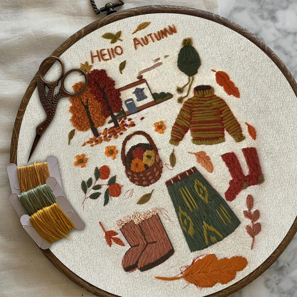 Rubbyoo Embroidery Kit- Hello Autumn | Diy Kit For Beginners  Cozy Crafts - image 6