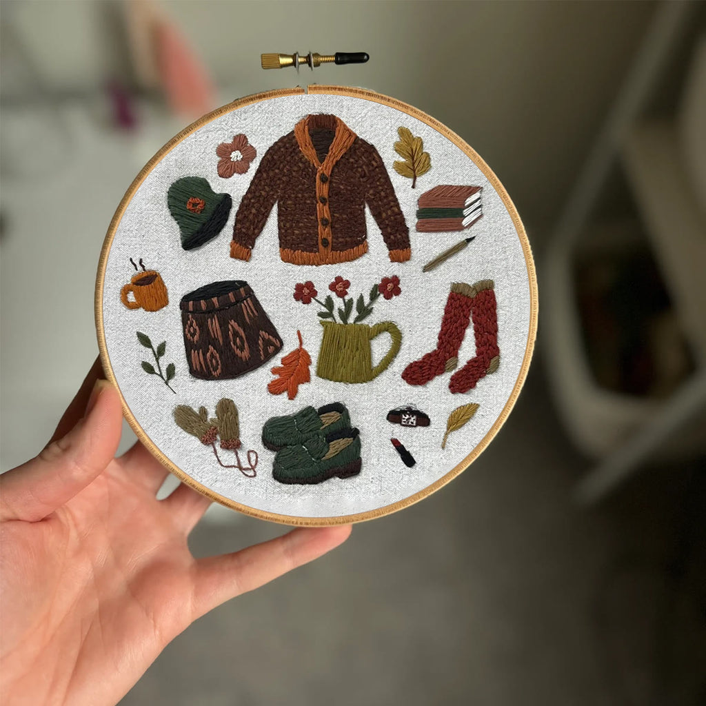 Rubbyoo Embroidery Kit- Autumn Sweaters| Diy Kit For Beginners  Cozy Crafts - image 1