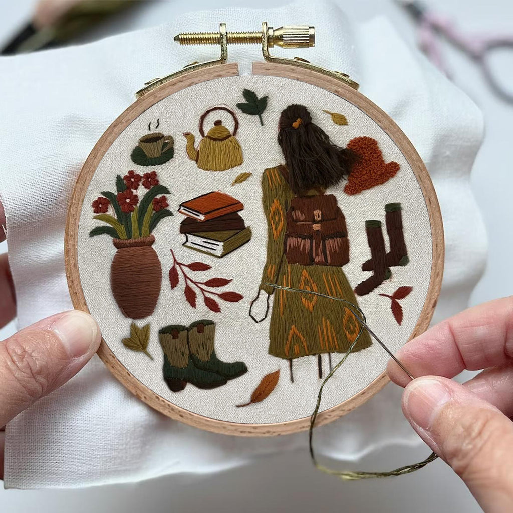 Rubbyoo Embroidery Kit- Autumn Vibes  3 | Diy Kit For Beginners  Cozy Crafts - image 3