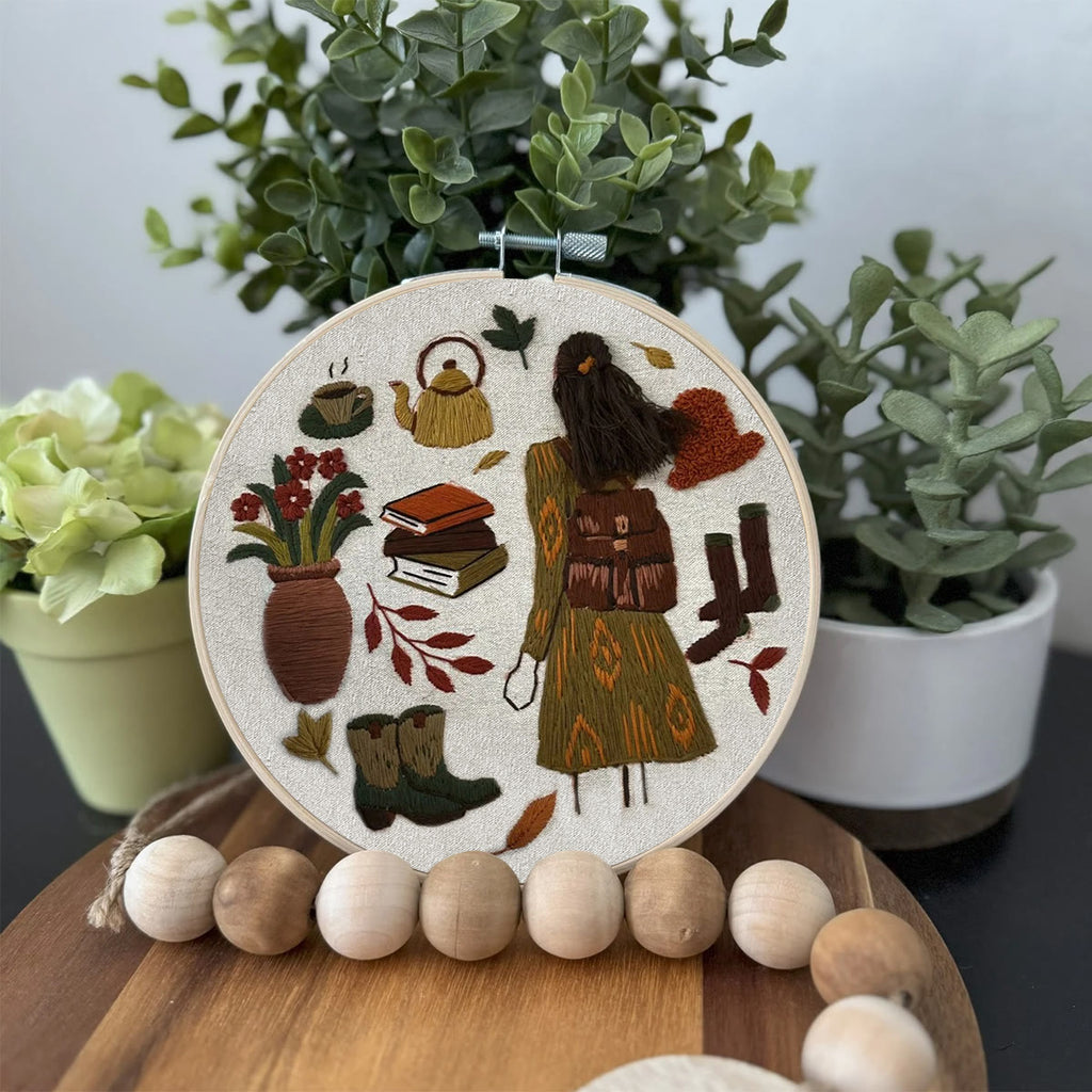 Rubbyoo Embroidery Kit- Autumn Vibes  3 | Diy Kit For Beginners  Cozy Crafts - image 2