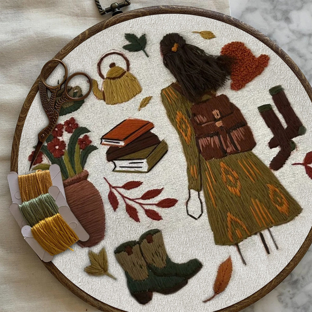 Rubbyoo Embroidery Kit- Autumn Vibes  3 | Diy Kit For Beginners  Cozy Crafts - image 6