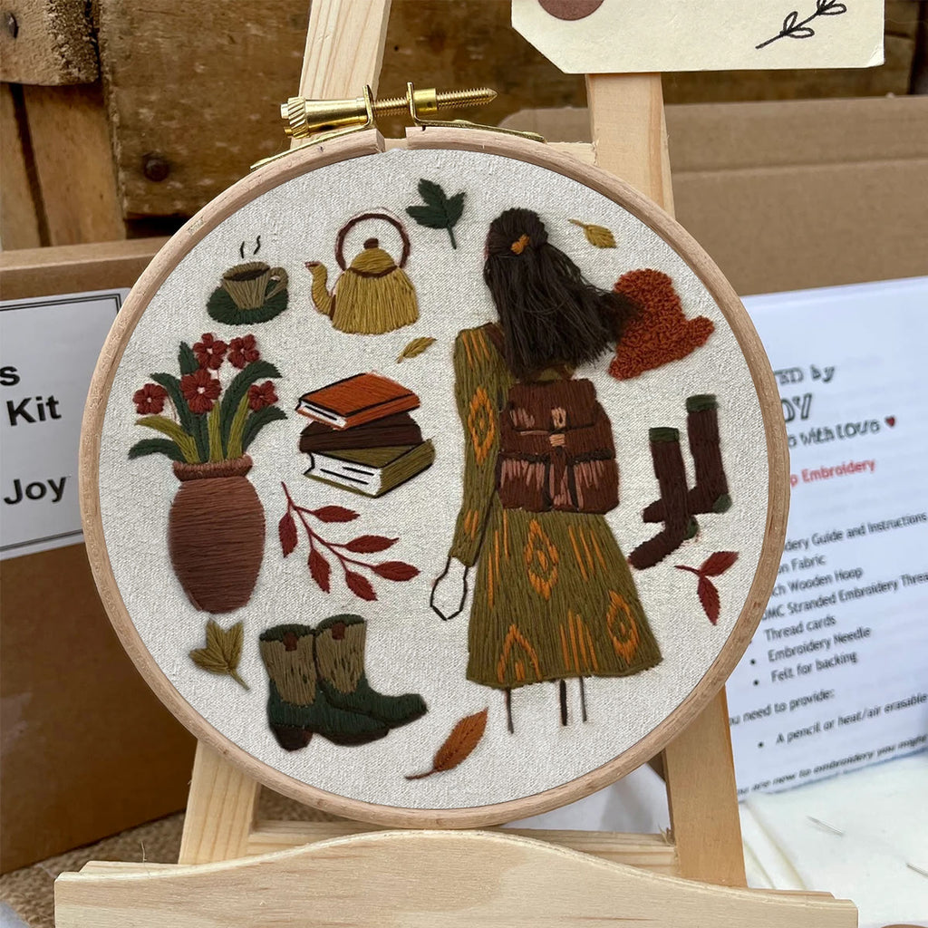 Rubbyoo Embroidery Kit- Autumn Vibes  3 | Diy Kit For Beginners  Cozy Crafts - image 5