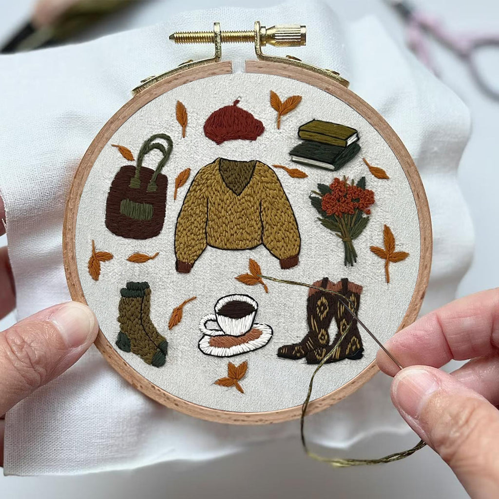 Rubbyoo Embroidery Kit- Autumn Sweatshirt| Diy Kit For Beginners  Cozy Crafts - image 3