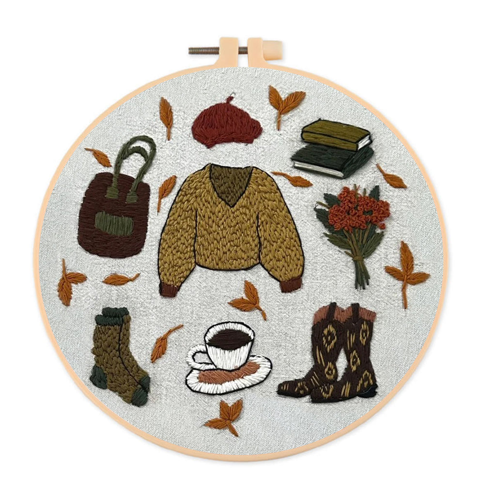 Rubbyoo Embroidery Kit- Autumn Sweatshirt| Diy Kit For Beginners  Cozy Crafts - image 0