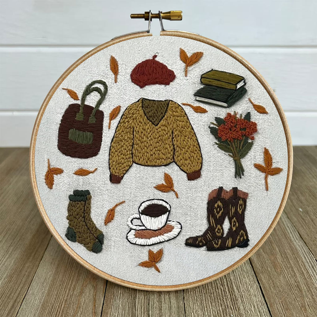 Rubbyoo Embroidery Kit- Autumn Sweatshirt| Diy Kit For Beginners  Cozy Crafts - image 4