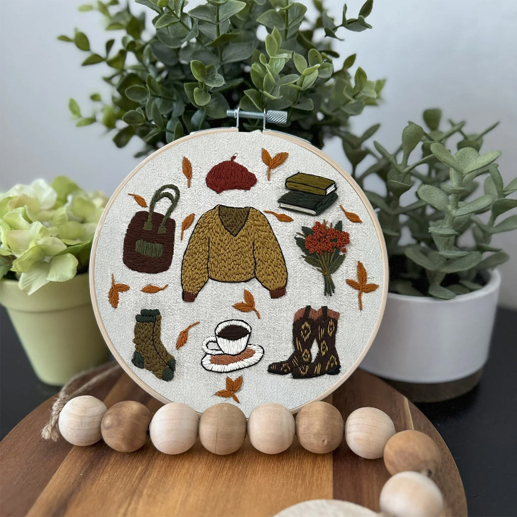 Rubbyoo Embroidery Kit- Autumn Sweatshirt| Diy Kit For Beginners  Cozy Crafts - image 2