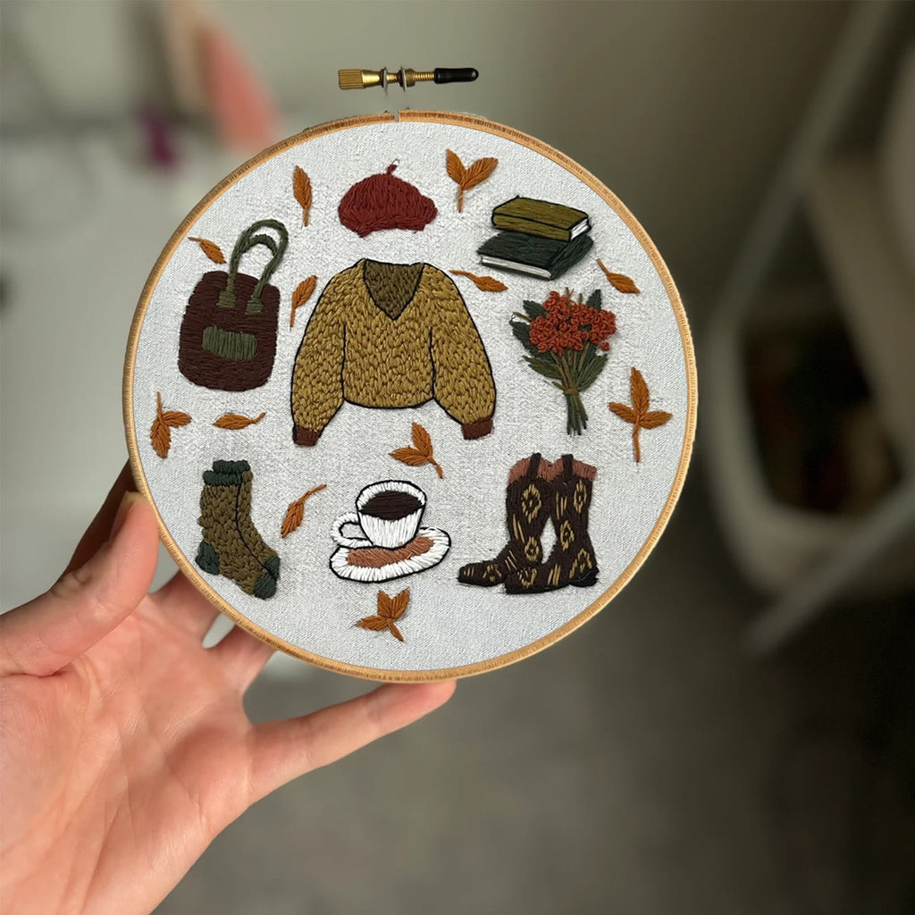 Rubbyoo Embroidery Kit- Autumn Sweatshirt| Diy Kit For Beginners  Cozy Crafts - image 1