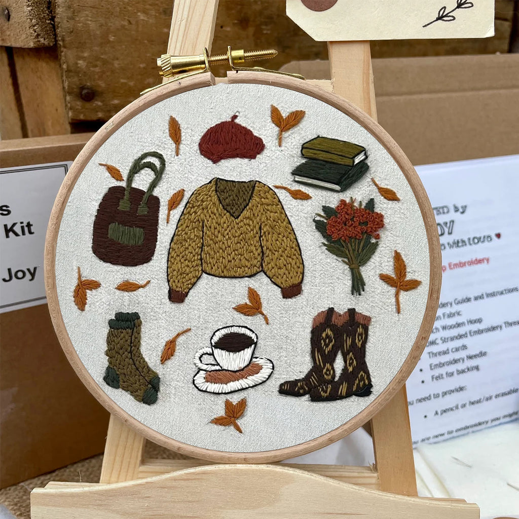 Rubbyoo Embroidery Kit- Autumn Sweatshirt| Diy Kit For Beginners  Cozy Crafts - image 5