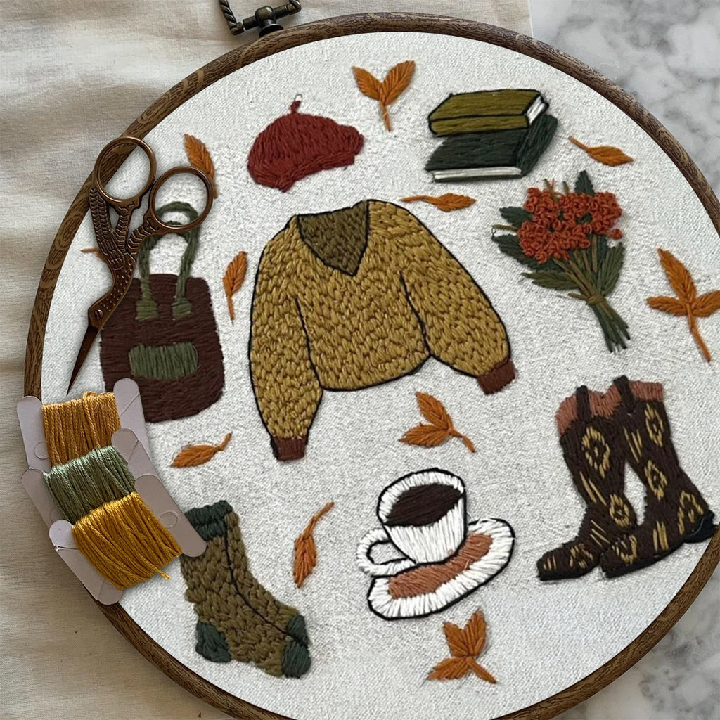 Rubbyoo Embroidery Kit- Autumn Sweatshirt| Diy Kit For Beginners  Cozy Crafts - image 6