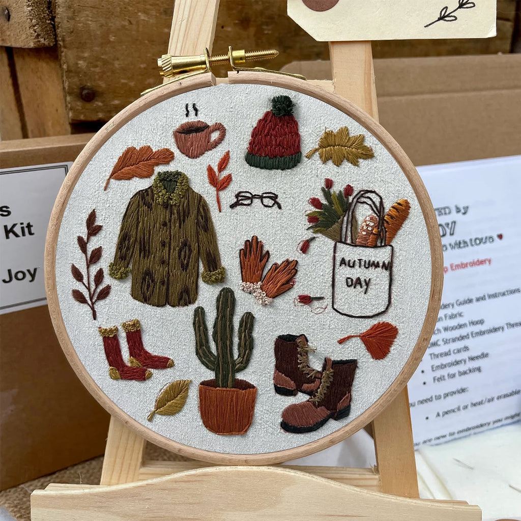 Rubbyoo Embroidery Kit- Autumn Coat | Diy Kit For Beginners  Cozy Crafts - image 5