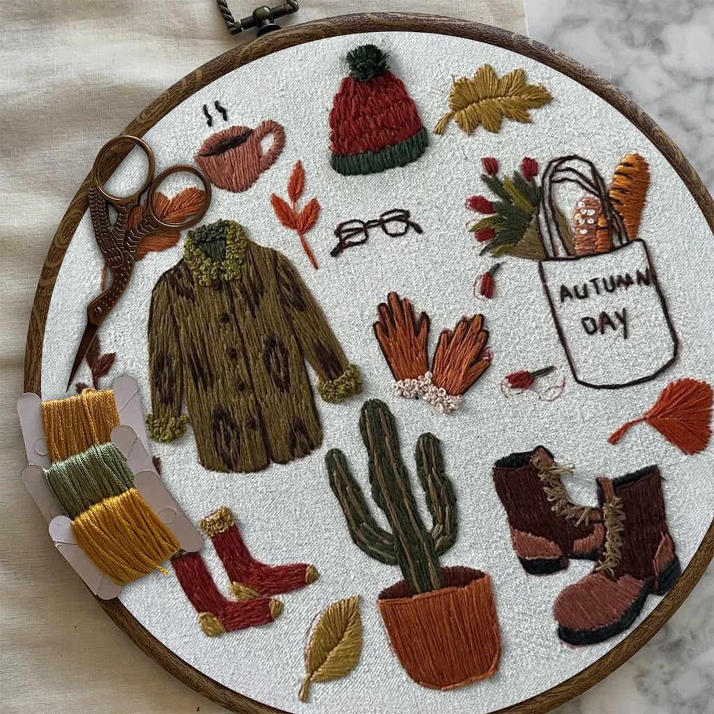 Rubbyoo Embroidery Kit- Autumn Coat | Diy Kit For Beginners  Cozy Crafts - image 6