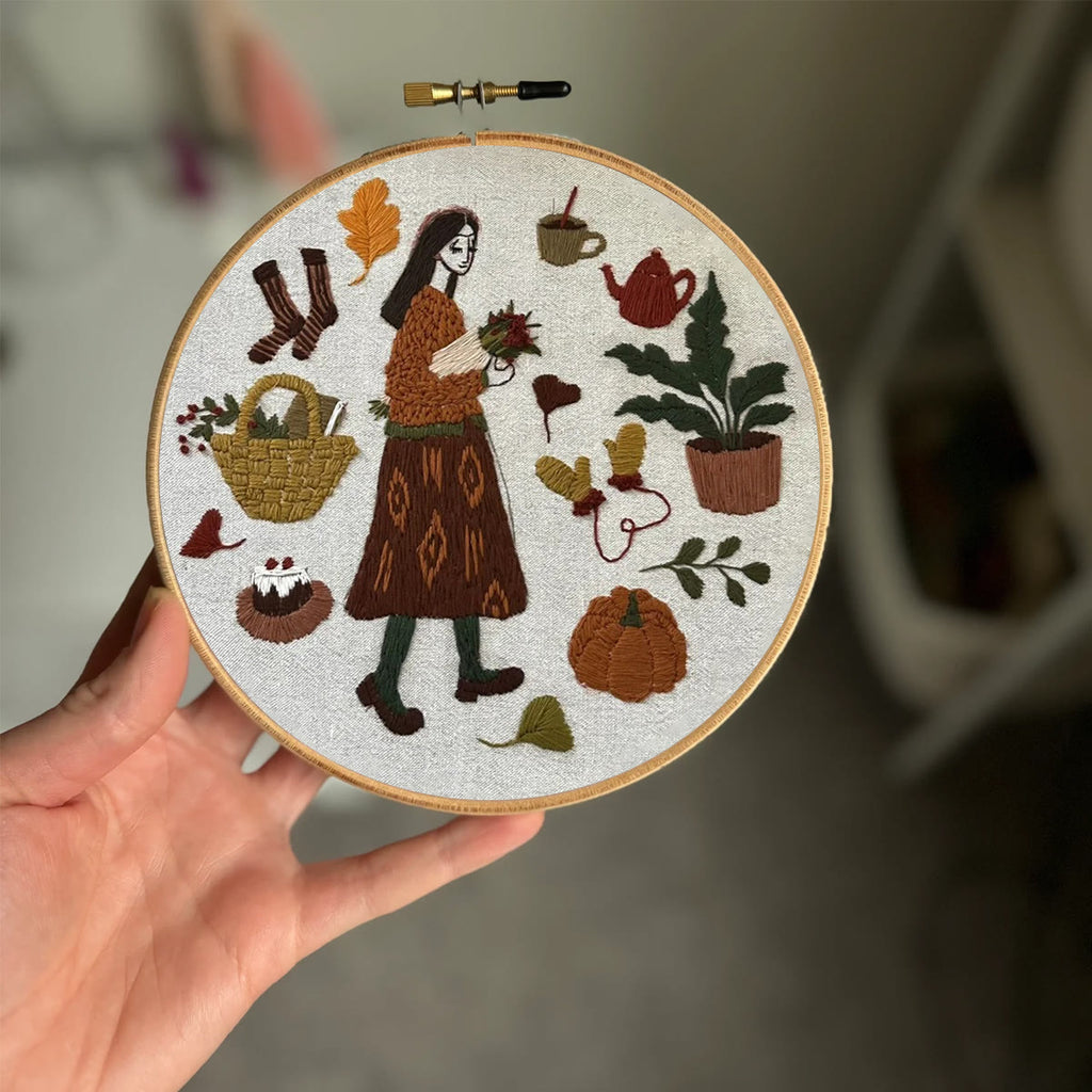Rubbyoo Embroidery Kit- Autumn Vibes | Diy Kit For Beginners  Cozy Crafts - image 1