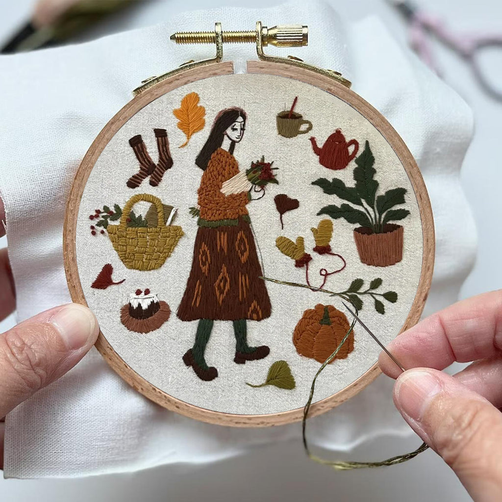 Rubbyoo Embroidery Kit- Autumn Vibes | Diy Kit For Beginners  Cozy Crafts - image 3