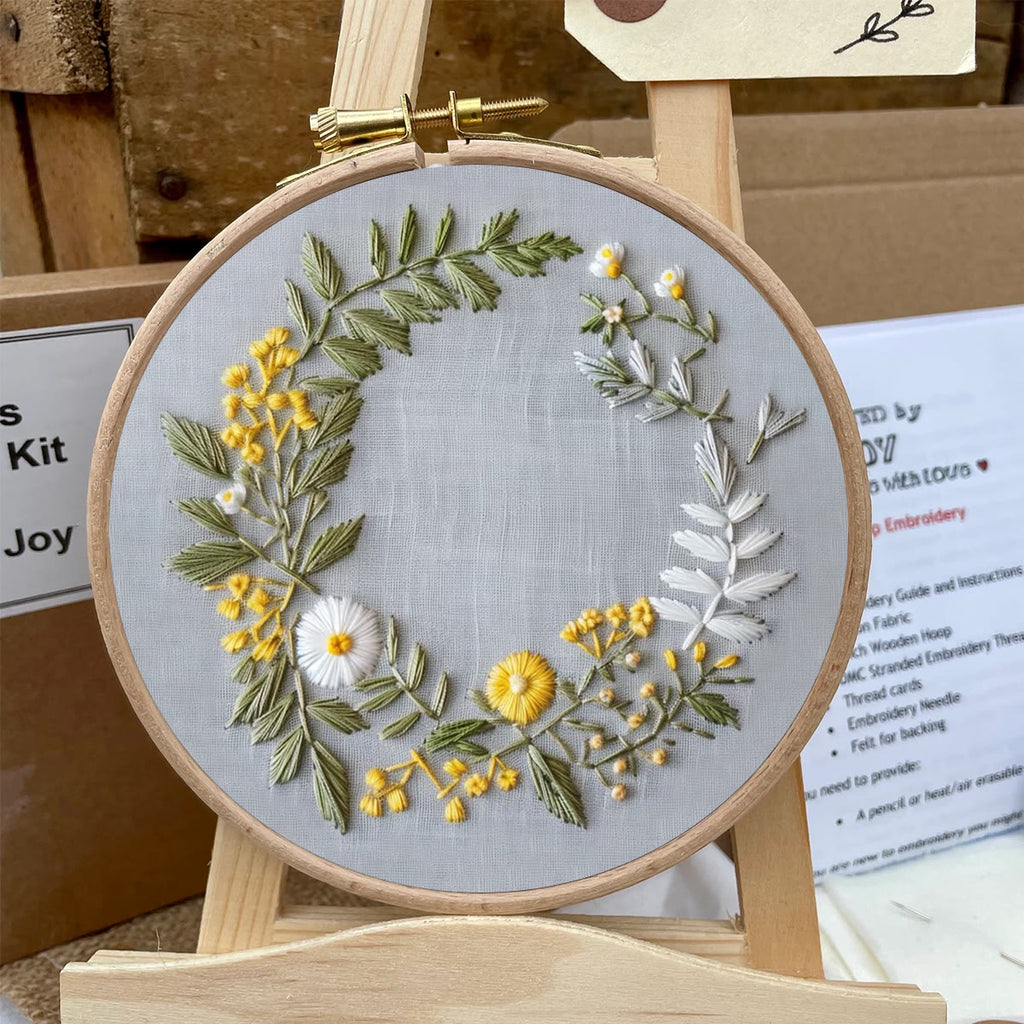 Rubbyoo Embroidery Kit- Delicate  Wreath | For Craft Lover Hand Stitch - image 4