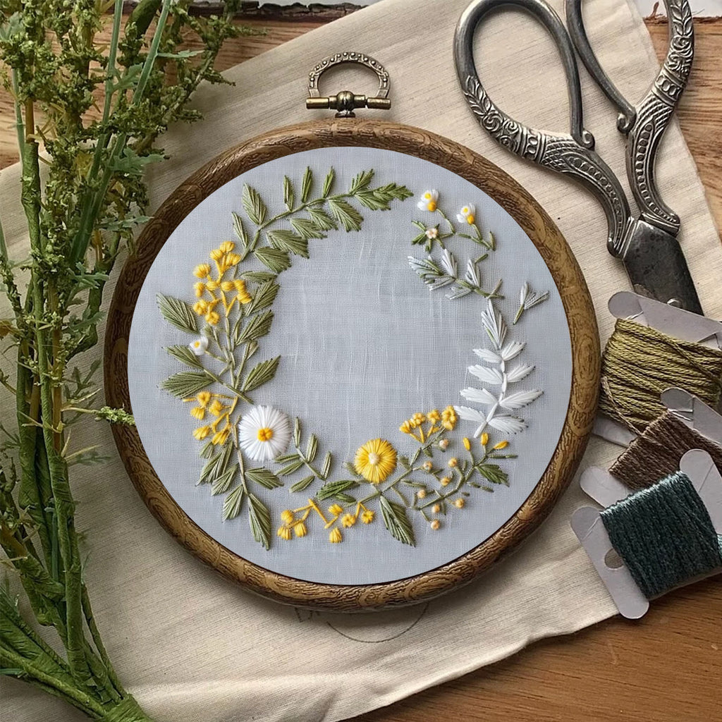 Rubbyoo Embroidery Kit- Delicate  Wreath | For Craft Lover Hand Stitch - image 7