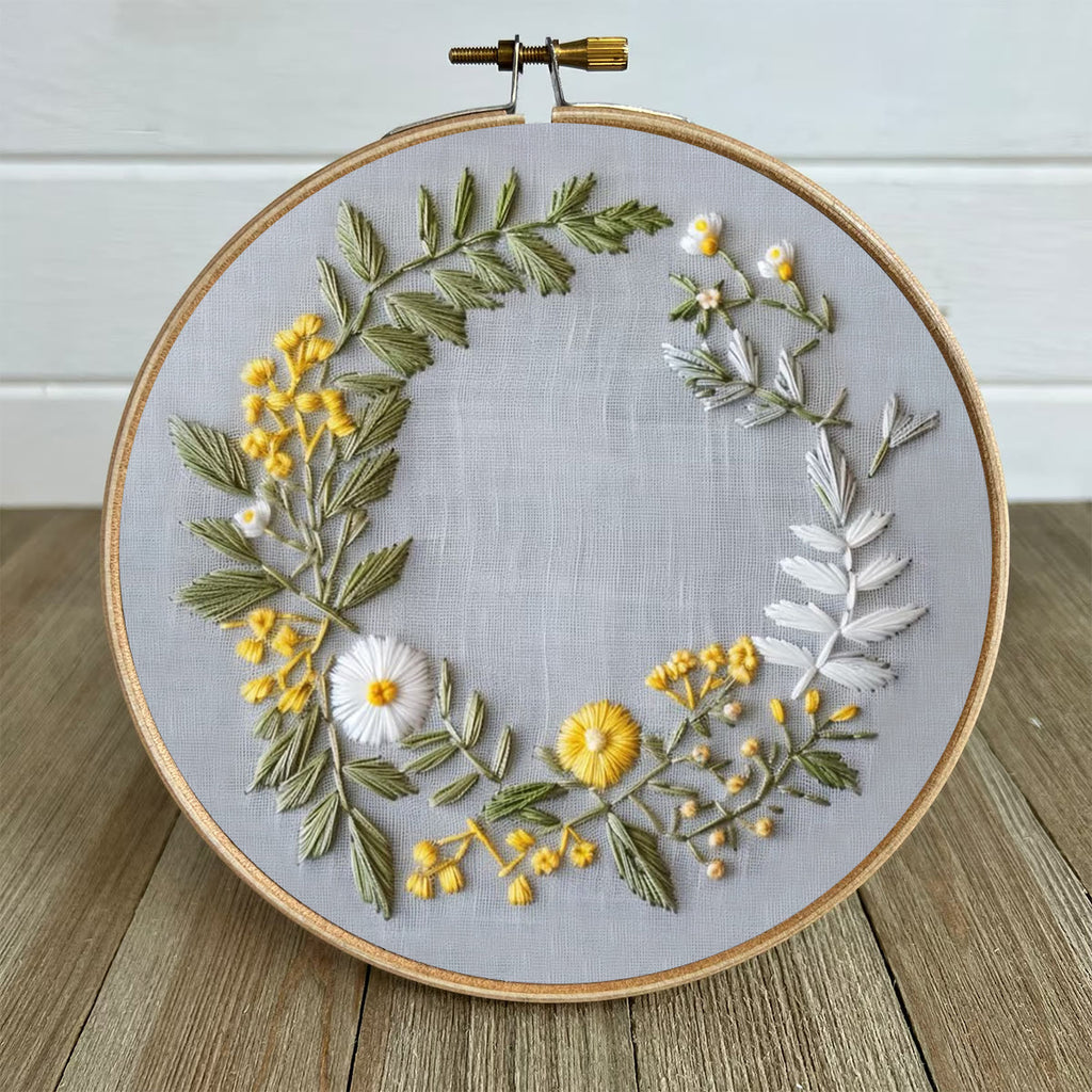 Rubbyoo Embroidery Kit- Delicate  Wreath | For Craft Lover Hand Stitch - image 5
