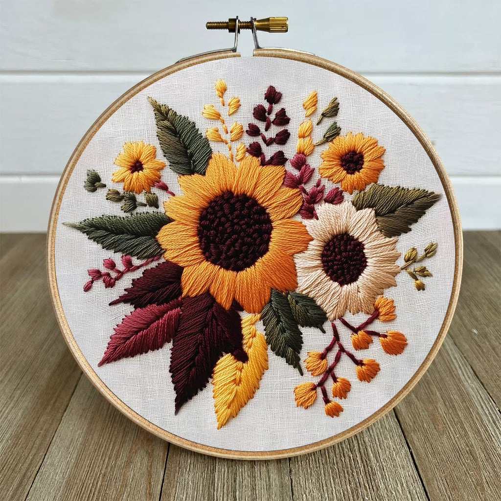 Rubbyoo Embroidery Kit- Sunflower Cluster| For Craft Lover Hand Stitch - image 4