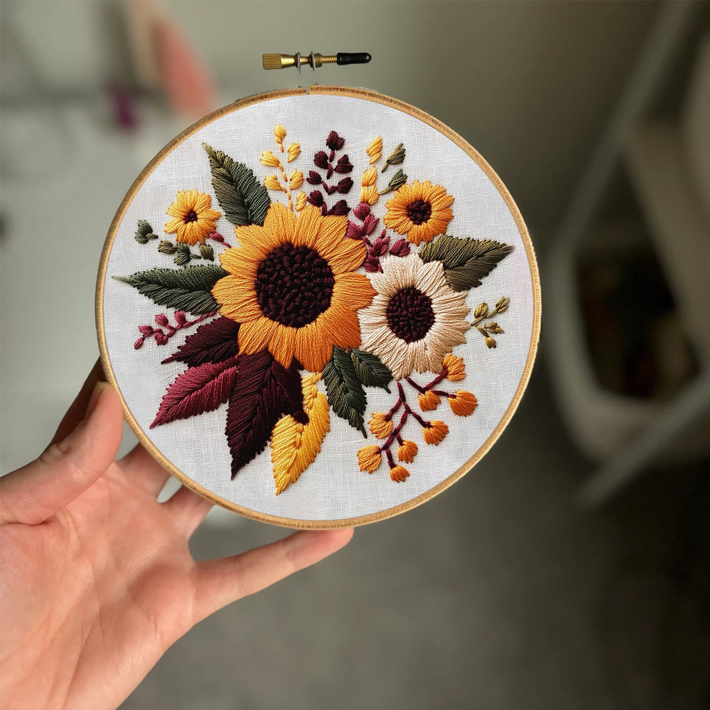 Rubbyoo Embroidery Kit- Sunflower Cluster| For Craft Lover Hand Stitch - image 1