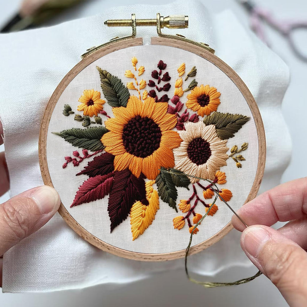 Rubbyoo Embroidery Kit- Sunflower Cluster| For Craft Lover Hand Stitch - image 3