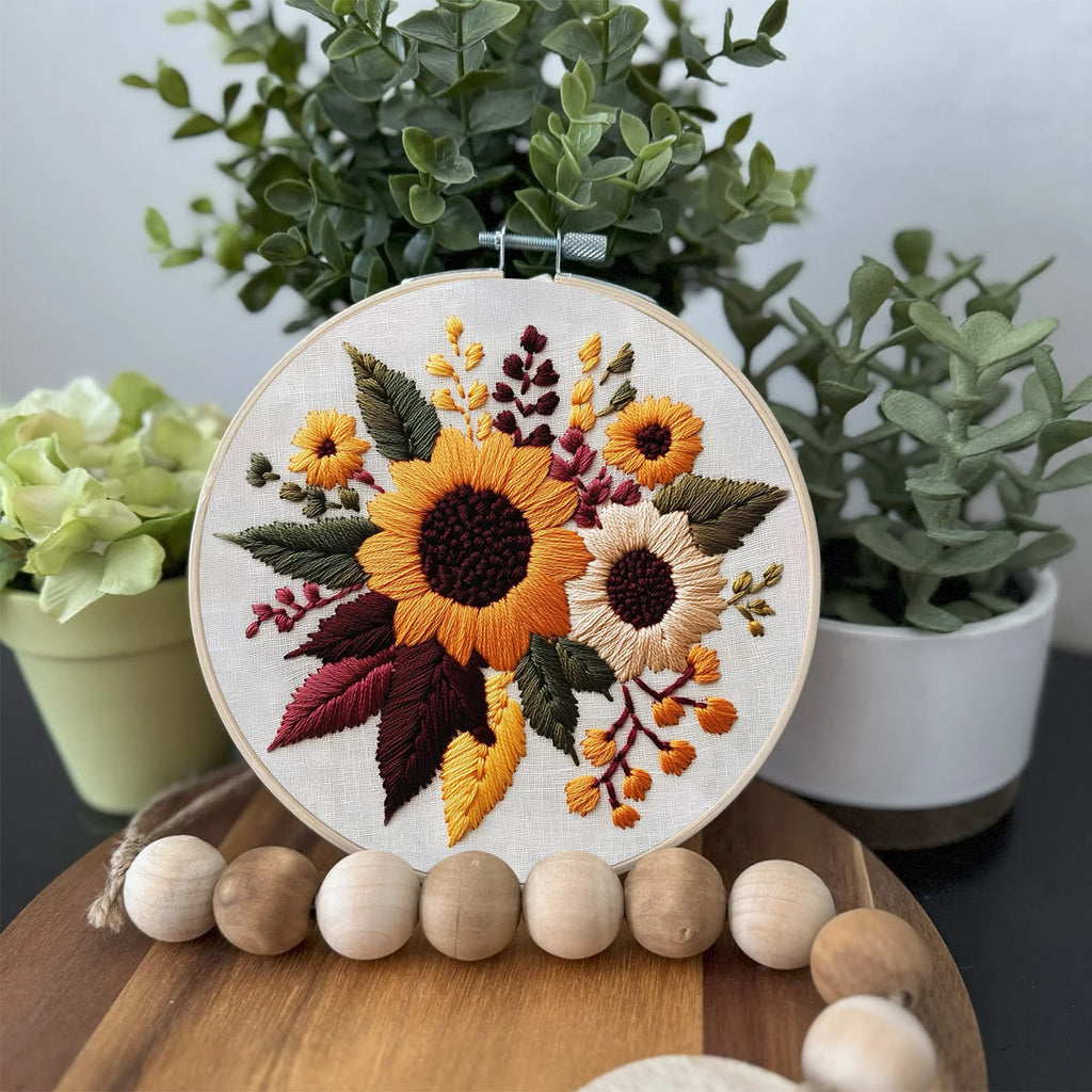 Rubbyoo Embroidery Kit- Sunflower Cluster| For Craft Lover Hand Stitch - image 2