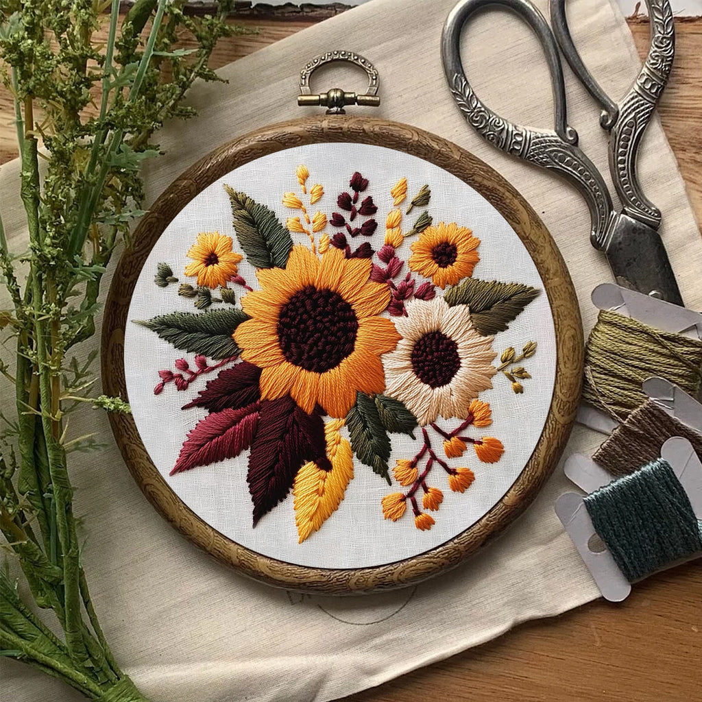 Rubbyoo Embroidery Kit- Sunflower Cluster| For Craft Lover Hand Stitch - image 6