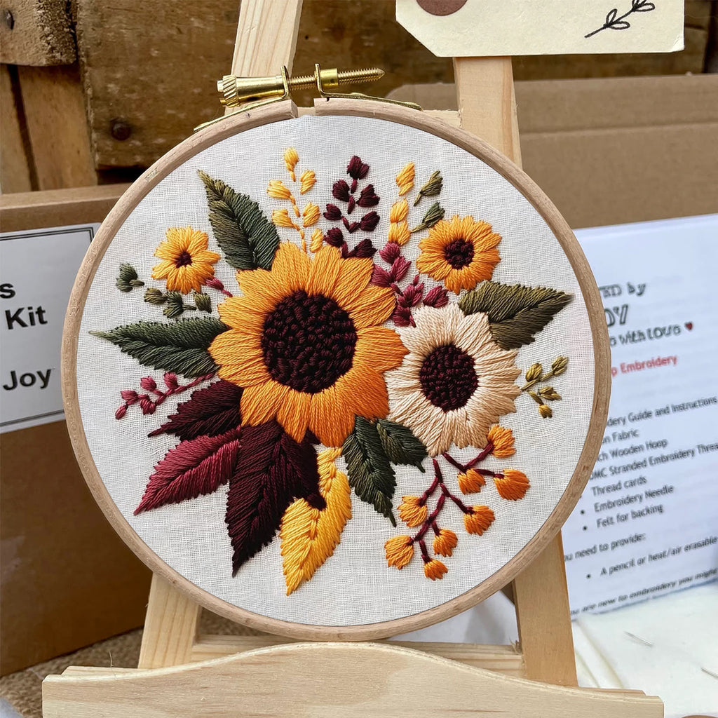 Rubbyoo Embroidery Kit- Sunflower Cluster| For Craft Lover Hand Stitch - image 5