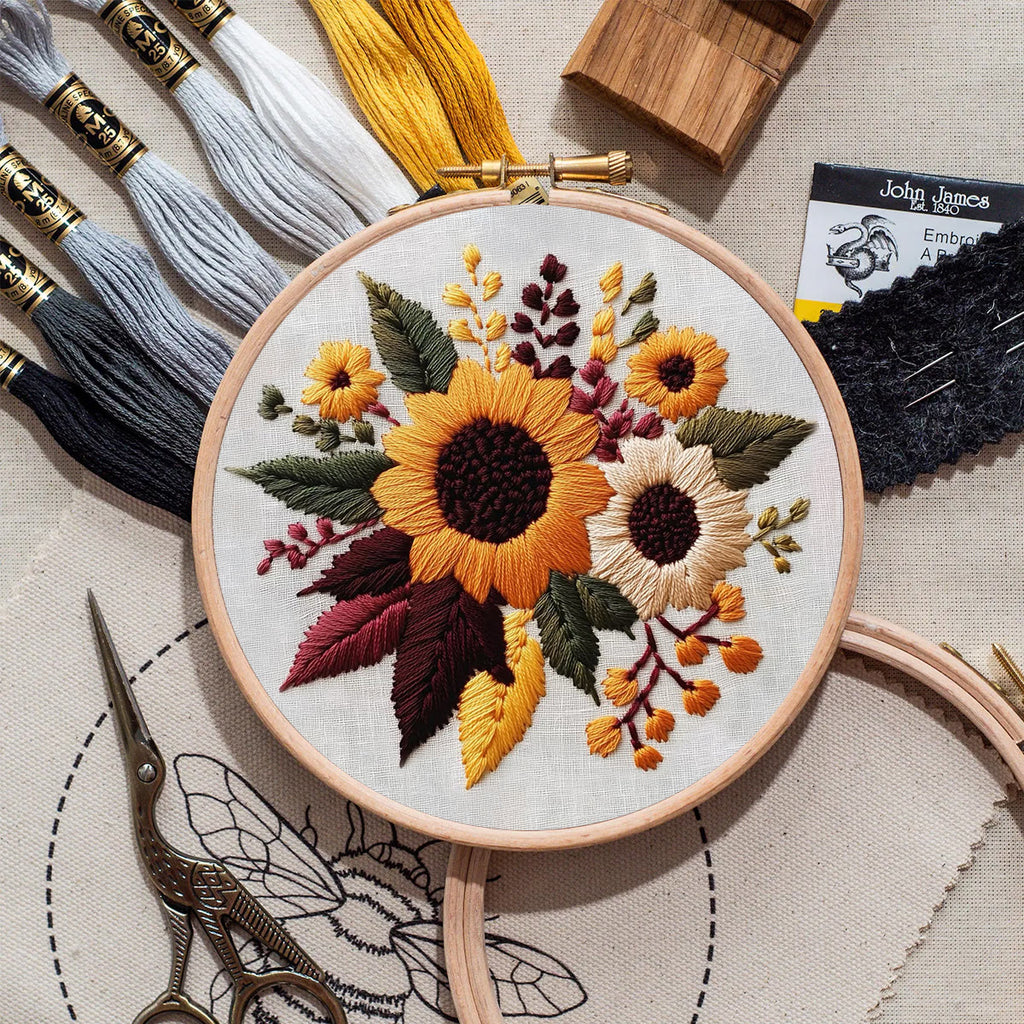 Rubbyoo Embroidery Kit- Sunflower Cluster| For Craft Lover Hand Stitch - image 8